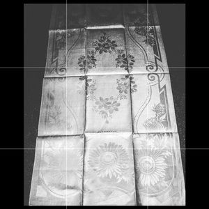 Vintage Linen Damask Kitchen/Bath Roll Towel or Table Runner from Germany-unused